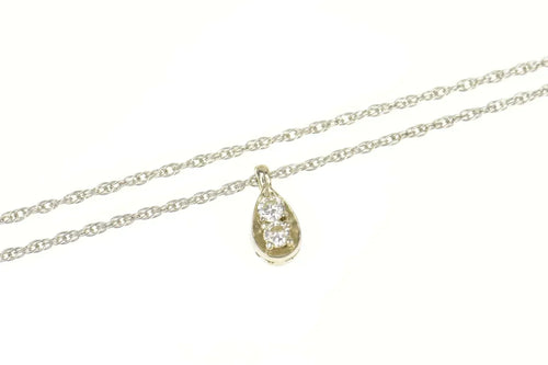 14K 1940's 0.42 Ctw Pear Tear Drop Rolling Chain Necklace 16.75