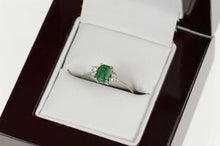 Load image into Gallery viewer, 18K 0.47 Ctw Natural Emerald Diamond Engagement Ring Size 5.5 White Gold