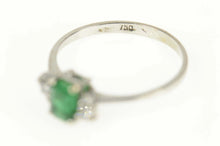 Load image into Gallery viewer, 18K 0.47 Ctw Natural Emerald Diamond Engagement Ring Size 5.5 White Gold