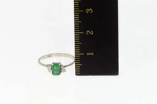 Load image into Gallery viewer, 18K 0.47 Ctw Natural Emerald Diamond Engagement Ring Size 5.5 White Gold