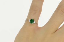 Load image into Gallery viewer, 18K 0.47 Ctw Natural Emerald Diamond Engagement Ring Size 5.5 White Gold