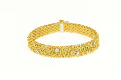 18K La Pepita 0.76 Ctw Diamond Woven Chain Bracelet 7.25