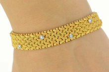 Load image into Gallery viewer, 18K La Pepita 0.76 Ctw Diamond Woven Chain Bracelet 7.25&quot; Yellow Gold