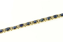 Load image into Gallery viewer, 14K Oval Sapphire Diamond Accent Tennis Bracelet 6.75&quot; Yellow Gold