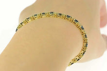 Load image into Gallery viewer, 14K Oval Sapphire Diamond Accent Tennis Bracelet 6.75&quot; Yellow Gold