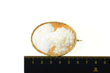 Load image into Gallery viewer, 14K Victorian Elaborate Carved Shell Cameo Pendant/Pin Yellow Gold