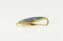 Load image into Gallery viewer, 14K Turquoise Lapis Lazuli Geometric Statement Pendant Yellow Gold