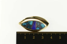 Load image into Gallery viewer, 14K Turquoise Lapis Lazuli Geometric Statement Pendant Yellow Gold