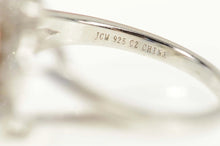 Load image into Gallery viewer, Sterling Silver Pave Encrusted Flower Two Tone Spinner Ring Size 10.25