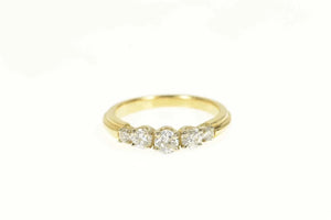 18K 0.61 Ctw Five Stone Classic Diamond Band Ring Size 6 Yellow Gold