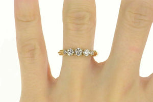 18K 0.61 Ctw Five Stone Classic Diamond Band Ring Size 6 Yellow Gold