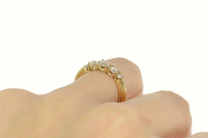 18K 0.61 Ctw Five Stone Classic Diamond Band Ring Size 6 Yellow Gold