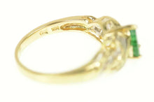 Load image into Gallery viewer, 14K 0.91 Ctw Natural Emerald Diamond Engagement Ring Size 7.25 Yellow Gold