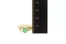Load image into Gallery viewer, 14K 0.91 Ctw Natural Emerald Diamond Engagement Ring Size 7.25 Yellow Gold