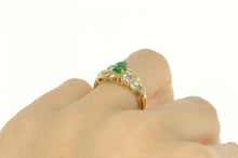 Load image into Gallery viewer, 14K 0.91 Ctw Natural Emerald Diamond Engagement Ring Size 7.25 Yellow Gold
