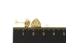 Load image into Gallery viewer, 14K Trillion Tanzanite Diamond Halo Stud Earrings Yellow Gold
