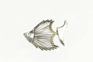 Sterling Silver Unique Stylized Angel Fish Statement Pin/Brooch