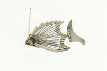 Load image into Gallery viewer, Sterling Silver Unique Stylized Angel Fish Statement Pin/Brooch