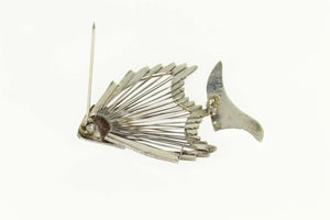 Sterling Silver Unique Stylized Angel Fish Statement Pin/Brooch