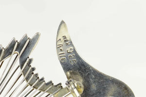 Sterling Silver Unique Stylized Angel Fish Statement Pin/Brooch