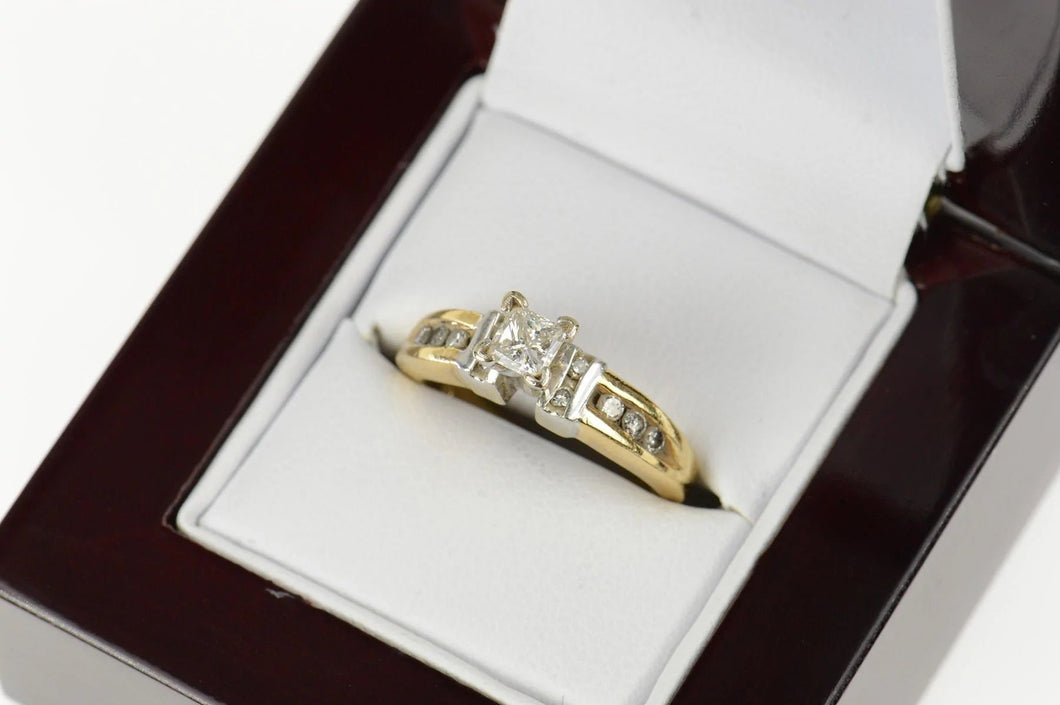 14K 1.00 Ctw Princess Diamond Engagement Ring Size 6 Yellow Gold