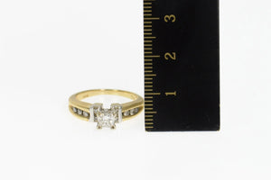 14K 1.00 Ctw Princess Diamond Engagement Ring Size 6 Yellow Gold