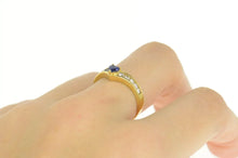 Load image into Gallery viewer, 18K 1.00 Ctw Heart Sapphire Diamond Chevron Ring Size 8 Yellow Gold