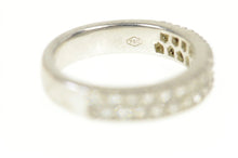 Load image into Gallery viewer, 18K 0.90 Ctw Pave Tiered Diamond Wedding Band Ring Size 6.25 White Gold