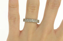 Load image into Gallery viewer, 18K 0.90 Ctw Pave Tiered Diamond Wedding Band Ring Size 6.25 White Gold