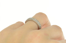 Load image into Gallery viewer, 18K 0.90 Ctw Pave Tiered Diamond Wedding Band Ring Size 6.25 White Gold