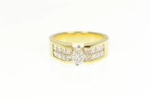 Load image into Gallery viewer, 18K 0.86 Ctw Coffin Diamond Princess Engagement Ring Size 6.5 Yellow Gold