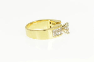18K 0.86 Ctw Coffin Diamond Princess Engagement Ring Size 6.5 Yellow Gold