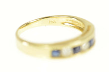 Load image into Gallery viewer, 14K 0.63 Ctw Sapphire Diamond Wedding Band Ring Size 6.25 Yellow Gold