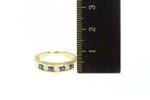 Load image into Gallery viewer, 14K 0.63 Ctw Sapphire Diamond Wedding Band Ring Size 6.25 Yellow Gold