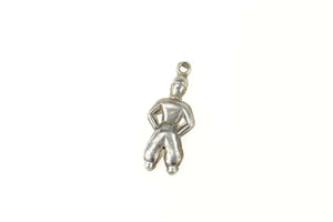 Sterling Silver Black & Red Enamel Dutch Netherlands Man Charm/Pendant