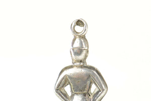 Sterling Silver Black & Red Enamel Dutch Netherlands Man Charm/Pendant