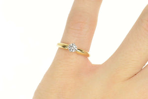 14K 0.25 Ct Diamond Solitaire Classic Engagement Ring Size 4.5 Yellow Gold