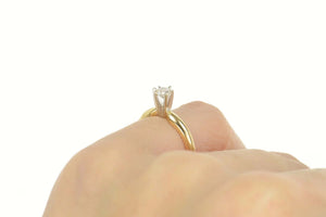 14K 0.25 Ct Diamond Solitaire Classic Engagement Ring Size 4.5 Yellow Gold