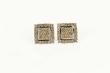 Load image into Gallery viewer, 10K 1.92 Ctw Champagne Diamond Square Stud Earrings Yellow Gold