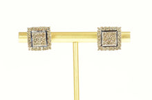 Load image into Gallery viewer, 10K 1.92 Ctw Champagne Diamond Square Stud Earrings Yellow Gold