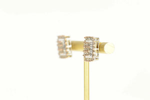 10K 1.92 Ctw Champagne Diamond Square Stud Earrings Yellow Gold