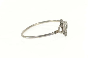 Sterling Silver Ornate Chinese Bearded Face Bangle Bracelet 8"