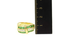 Load image into Gallery viewer, 18K 1.58 Ctw Emerald Diamond Wavy Band Ring Size 7 Yellow Gold