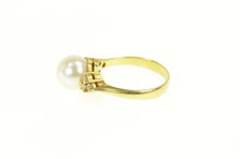 Load image into Gallery viewer, 18K Pearl 0.24 Ctw Diamond Classic Engagement Ring Size 8.25 Yellow Gold