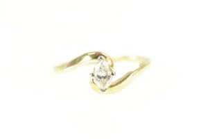 14K 0.38 Ct Marquise Diamond Solitaire Engagement Ring Size 6.25 Yellow Gold