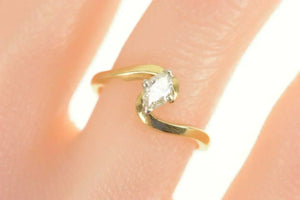 14K 0.38 Ct Marquise Diamond Solitaire Engagement Ring Size 6.25 Yellow Gold