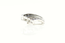 Load image into Gallery viewer, 14K Natural Sapphire Diamond Striped Slide Pendant White Gold