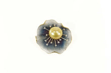 Load image into Gallery viewer, 18K Designer Pearl Diamond Lily Pad Leaf Flower Pendant/Pin Yellow Gold