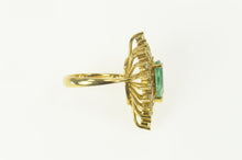 Load image into Gallery viewer, 18K 2.10 Ctw Pear Emerald Diamond Leaf Halo Ring Size 6.5 Yellow Gold