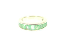 Load image into Gallery viewer, 18K 3.28 Ctw Natural Emerald Wedding Band Ring Size 5 White Gold